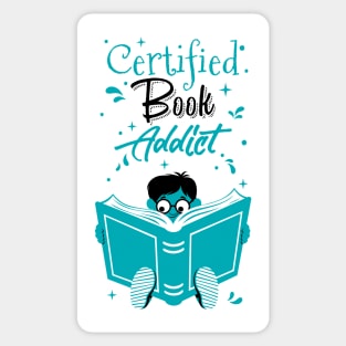 Book Addict Boy White Sticker